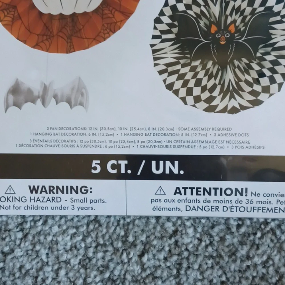 3 New Packs 5 Count Halloween Hanging Decorations